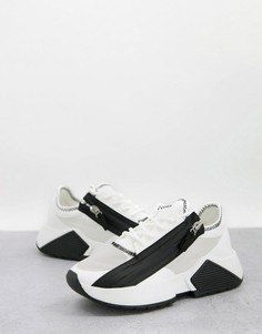 Белые кроссовки на молнии ASOS DESIGN Darkness-Белый