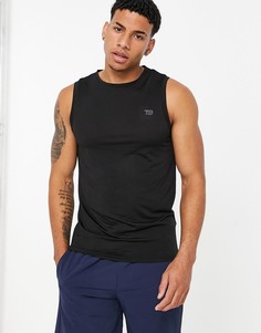 Черная майка для занятий спортом Threadbare Active-Черный цвет