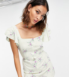 Ромпер с цветочным принтом и завязкой на спине Reclaimed Vintage Inspired-Зеленый цвет