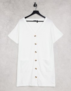 Белое платье-рубашка на пуговицах ASOS DESIGN-Белый