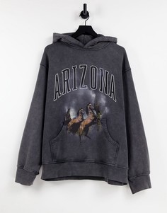 Худи в стиле oversized с принтом "Arizona" Jaded London-Черный цвет