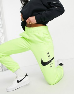 Зеленые джоггеры с логотипом-галочкой Nike-Зеленый цвет