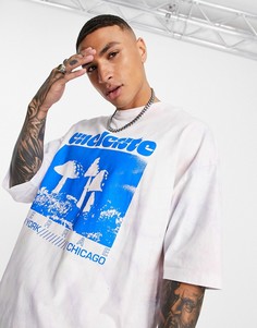 Oversized-футболка с принтом тай-дай и принтом грибов ASOS DESIGN-Разноцветный