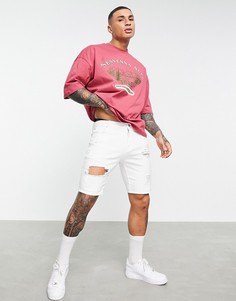 Красная oversized-футболка с винтажным принтом ASOS DESIGN-Красный
