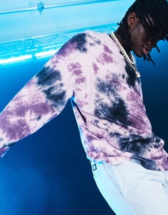 Фиолетовый oversized-лонгслив с принтом тай-дай ASOS DESIGN-Multi