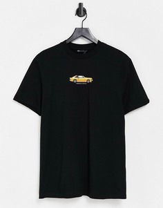 Черная футболка с принтом машины ASOS DESIGN-Черный цвет