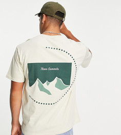 Светло-бежевая oversized-футболка с принтом горы на спине Only & Sons – эксклюзивно для ASOS-Светло-бежевый цвет