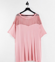 Розовая футболка с сетчатой вставкой Yours-Розовый цвет