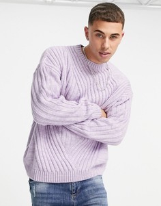 Сиреневый джемпер в стиле oversized в рубчик ASOS DESIGN-Фиолетовый цвет