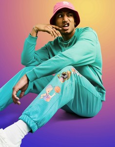 Сине-зеленые джоггеры с принтом персонажей от комплекта ASOS DESIGN Space Jam: A New Legacy-Зеленый цвет