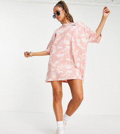 Розовое платье-футболка из трикотажа с принтом тай-дай The North Face – эксклюзивно для ASOS-Светло-бежевый цвет
