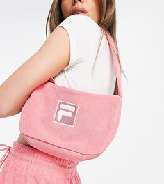 Розовая махровая сумка Fila-Розовый цвет