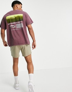 Фиолетовая oversized-футболка с принтом "Exhibtion" Topman-Фиолетовый цвет