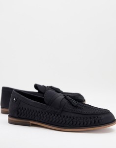 Черные тканые лоферы с кисточками River Island-Черный цвет