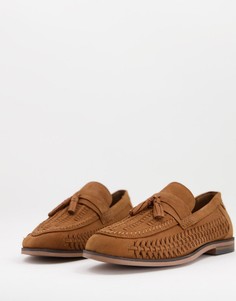 Коричневые плетеные лоферы с кисточками River Island-Коричневый цвет