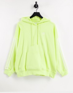 Желтый худи с тремя полосками adidas Originals adicolor