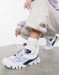 Бело-синие кроссовки на толстой подошве Calvin Klein Jeans Сlarice-Многоцветный