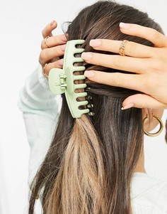 Матовая зеленая заколка для волос My Accessories-Зеленый цвет