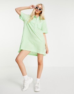 Oversized-платье мини пастельного цвета в клетку Wednesdays Girl-Зеленый цвет