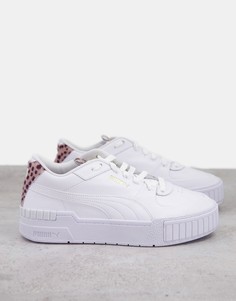 Белые кроссовки с гепардовой отделкой Puma Cali Sport-Белый