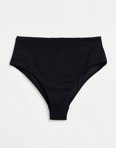 Плавки бикини черного цвета с мятым эффектом Topshop-Черный цвет