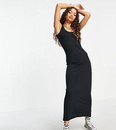 Черное трикотажное платье макси из смесового органического хлопка Vero Moda Petite-Черный цвет