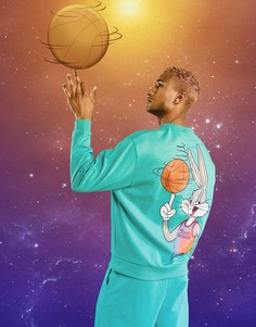 Сине-зеленый свитшот с принтом Багза Банни на спине от комплекта ASOS DESIGN Space Jam: A New Legacy-Зеленый цвет