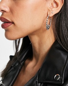 Серебристые серьги-кольца со скорпионом Topshop-Серебристый