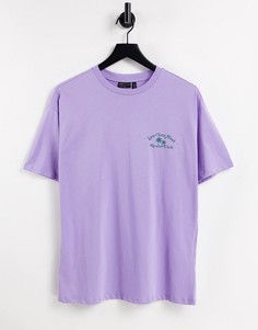 Сиреневая oversized-футболка с принтом пальмы ASOS DESIGN-Фиолетовый цвет