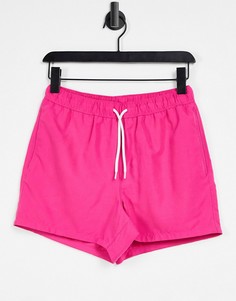 Ярко-розовые короткие шорты для плавания ASOS DESIGN-Розовый цвет