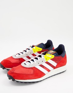 Красные кроссовки в винтажном стиле с университетским принтом adidas Originals TRX-Красный
