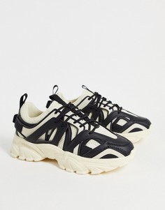 Бежевые кроссовки с черной отделкой на толстой подошве ASOS DESIGN Dazed-Светло-бежевый цвет