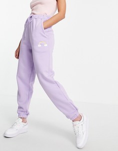 Сиреневые oversized-джоггеры от комплекта с рисунком медвежат "Care Bear" ASOS DESIGN-Фиолетовый цвет