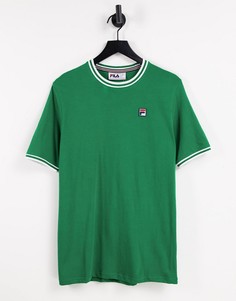 Зеленая футболка с контрастным кантом и логотипом Fila Euro-Зеленый цвет