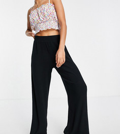 Черные широкие брюки New Look Petite-Черный цвет