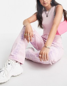 Сиреневые джинсы в винтажном стиле с принтом тай-дай Topshop-Фиолетовый цвет