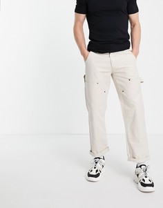 Брюки цвета экрю в стиле плотника Topman-Белый