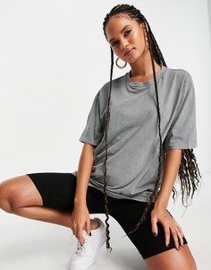 Серая выбеленная футболка в стиле oversized ASOS DESIGN-Серый