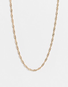 Золотистое ожерелье-чокер с цепочкой перекрученного плетения Topshop-Золотистый