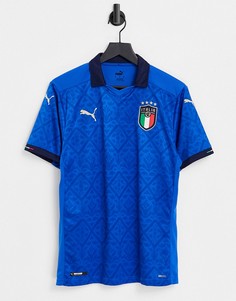 Синяя футболка PUMA Italy Euro Home Football-Черный цвет