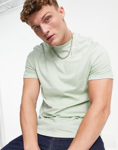 Светло-зеленая футболка из органического хлопка с круглым вырезом ASOS DESIGN-Зеленый цвет