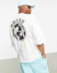 Футболка в стиле oversized с эффектом тай-дай и принтом на спине ASOS DESIGN-Многоцветный