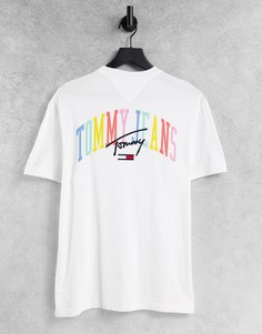 Белая футболка с логотипом в университетском стиле на спине Tommy Jeans-Белый