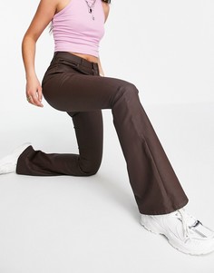 Коричневые расклешенные джинсы с покрытием Topshop Jamie-Коричневый цвет