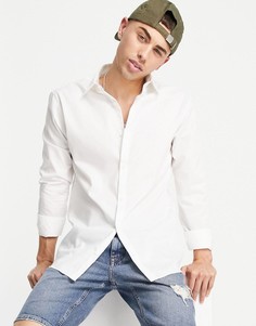 Белая строгая рубашка суперузкого кроя из не требующего глажки материала Jack & Jones Essentials-Белый