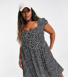 Платье мини в стиле 90-х с принтом маргариток ASOS DESIGN Curve-Разноцветный