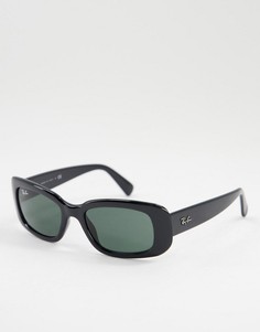 Черные узкие солнцезащитные очки в квадратной оправе Rayban-Черный цвет