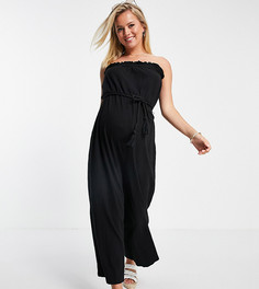 Черный комбинезон-бандо с завязками-шнурками ASOS DESIGN Maternity-Черный цвет
