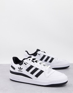 Белые низкие кроссовки с черными вставками adidas Originals Forum-Белый