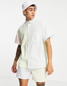 Oversized-рубашка из выбеленного поплина в стиле колор блок пастельных оттенков от комплекта ASOS DESIGN-Разноцветный